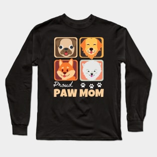 Paw Mom Cute Dog Valentine Gift Long Sleeve T-Shirt